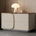 Modern Wooden Bedside Cabinet with Dual Drawers in Cream