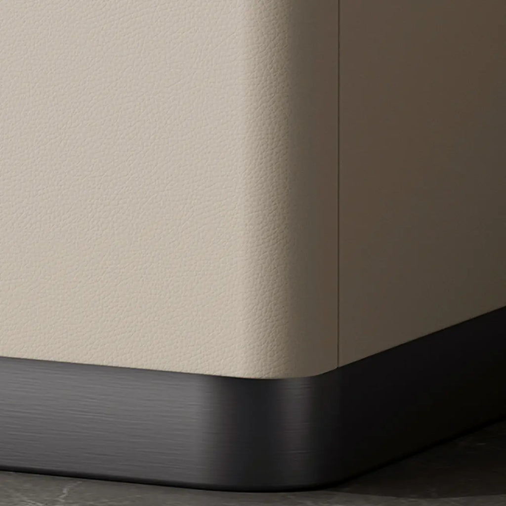 Modern Wooden Bedside Cabinet with Dual Drawers in Cream