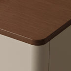 Modern Wooden Bedside Cabinet with Dual Drawers in Cream