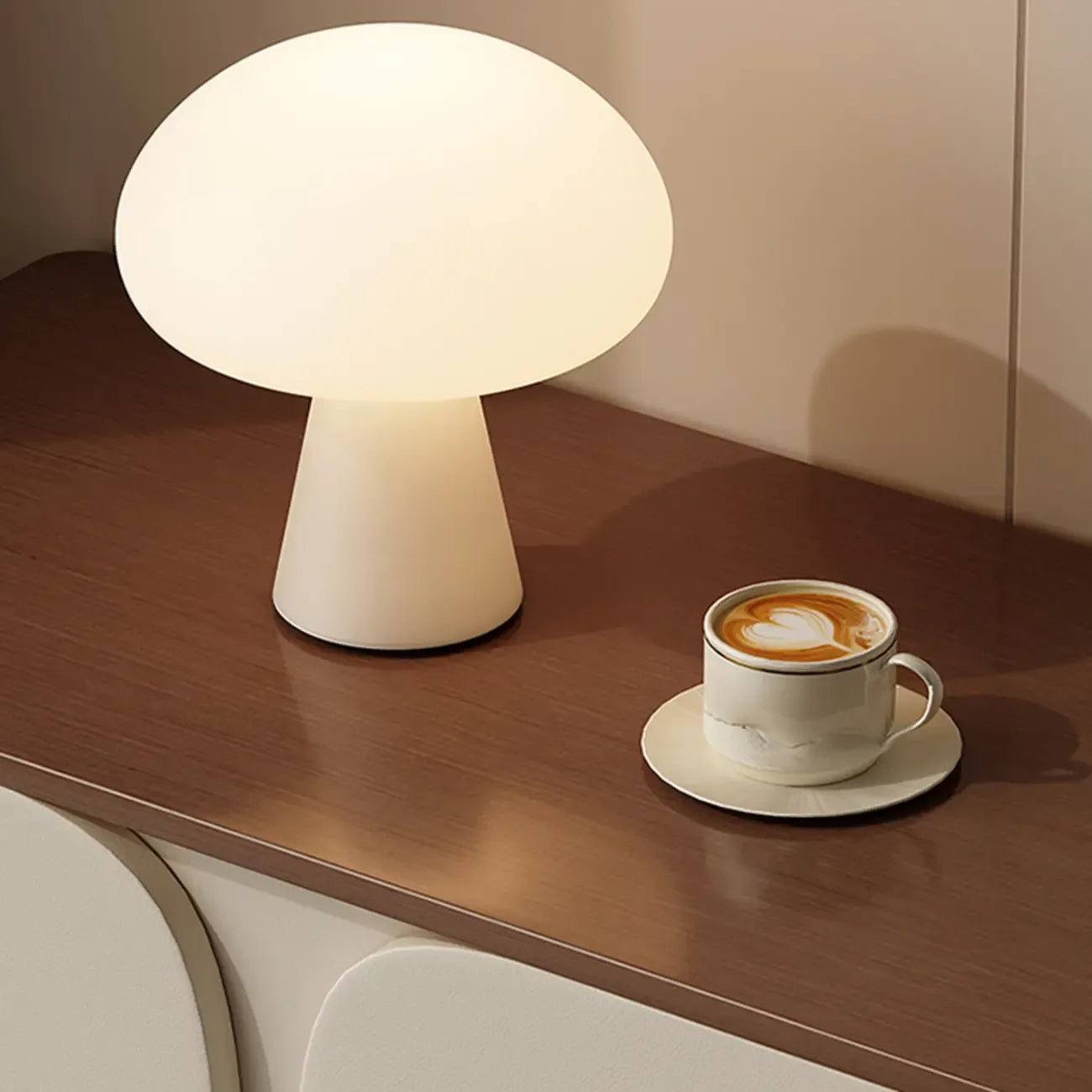 Modern Wooden Bedside Cabinet with Dual Drawers in Cream