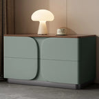 Modern Wooden Bedside Cabinet with Dual Drawers in Cream