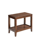 Modern Brown Wood End Table with Storage for Living Room