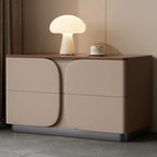Modern Wooden Bedside Cabinet with Dual Drawers in Cream