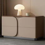 Modern Wooden Bedside Cabinet with Dual Drawers in Cream