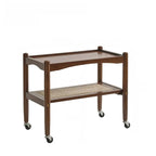 Modern Brown Wood End Table with Storage for Living Room