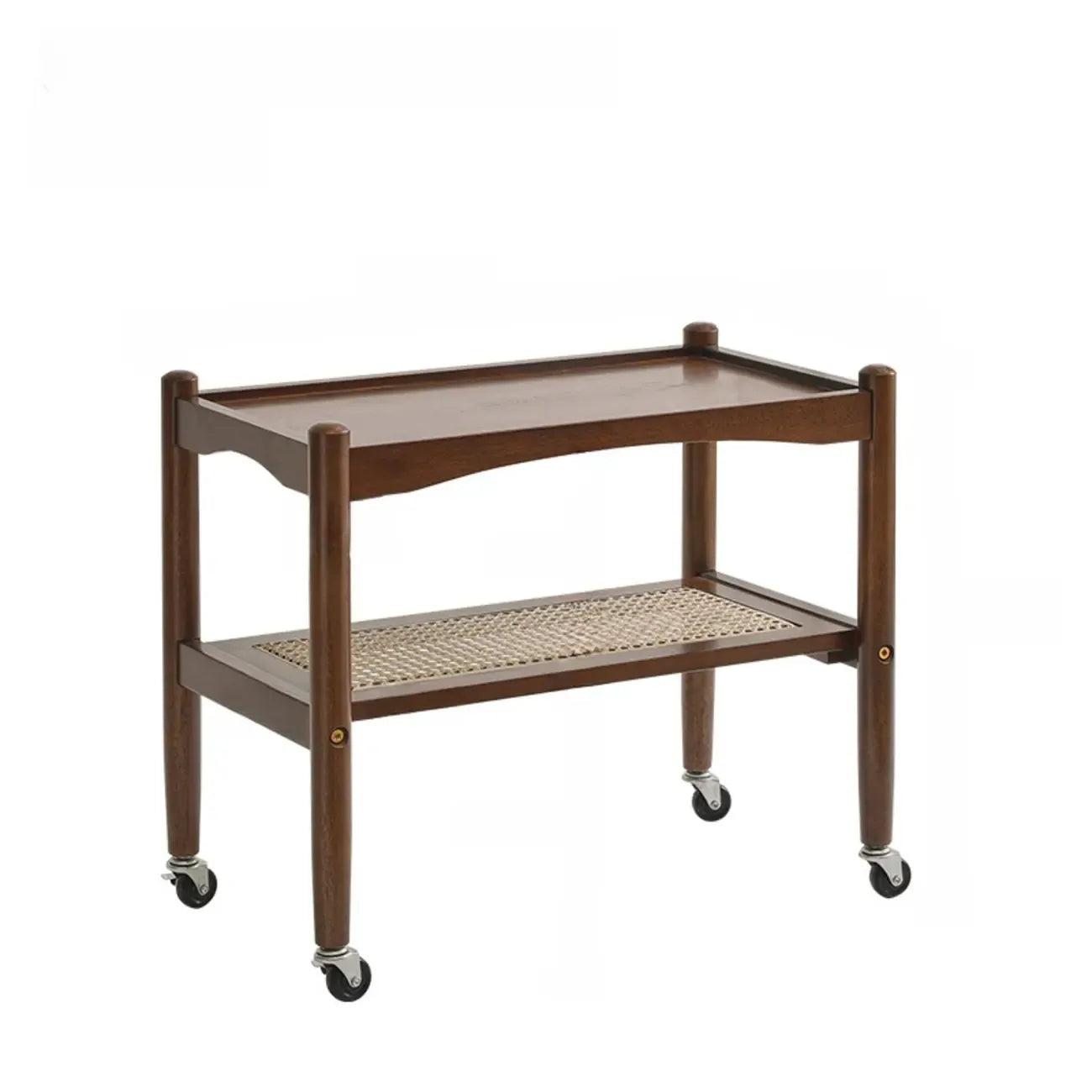 Modern Brown Wood End Table with Storage for Living Room