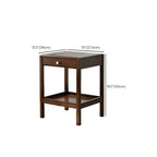 Modern Brown Wood End Table with Storage for Living Room