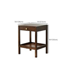 Modern Brown Wood End Table with Storage for Living Room