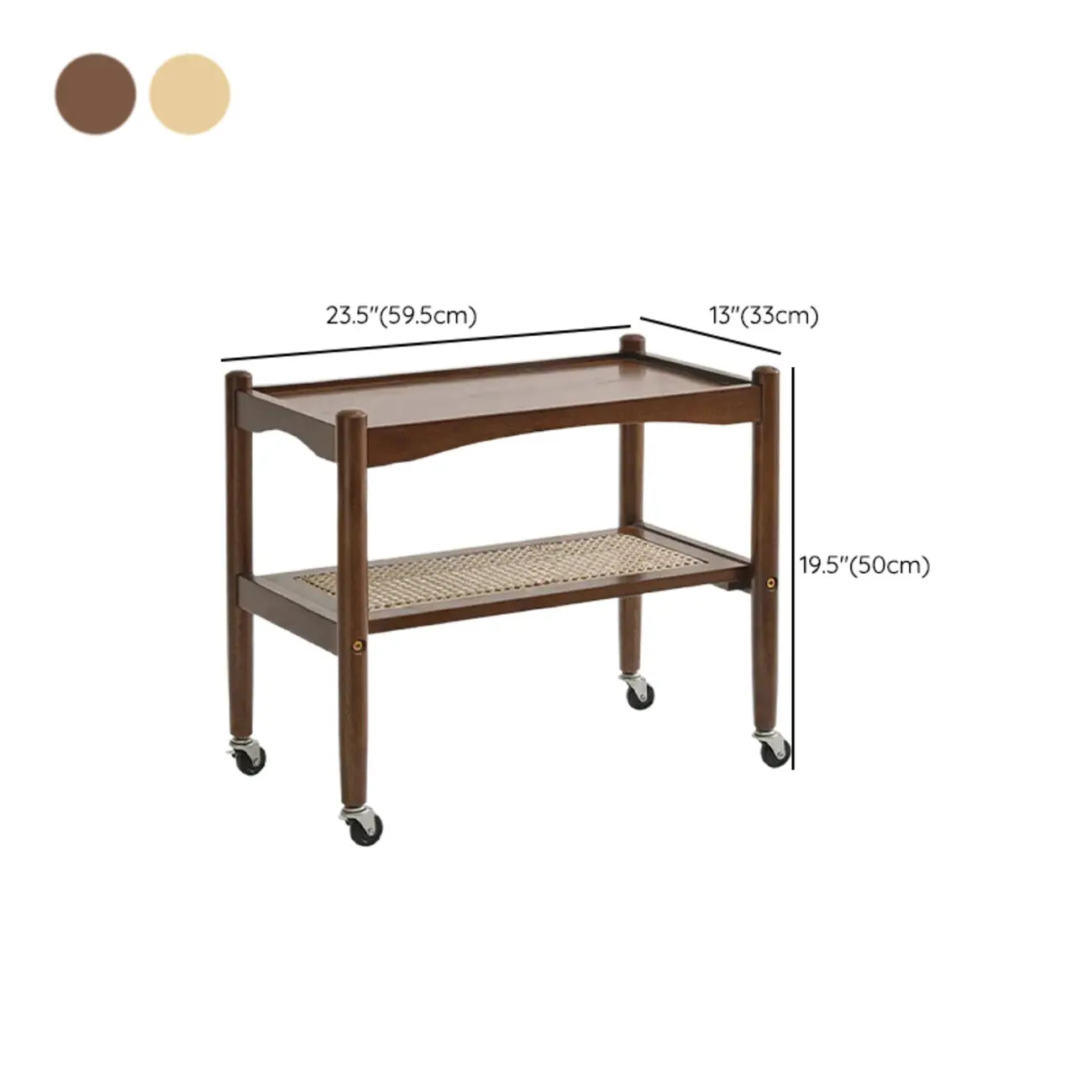 Modern Brown Wood End Table with Storage for Living Room