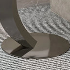 Modern C-Shaped Round Marble Side Table for Living Room