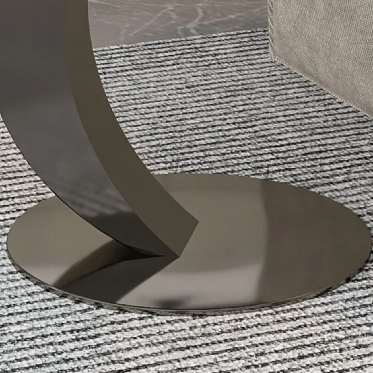 Modern C-Shaped Round Marble Side Table for Living Room