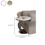 Modern C-Shaped Round Marble Side Table for Living Room