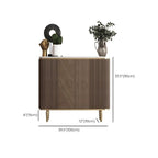 Glam Brown Wooden Sideboard with Marble Top