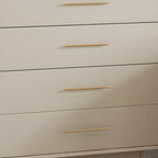Elegant White Wooden Sideboard with Drawers & Glass Doors