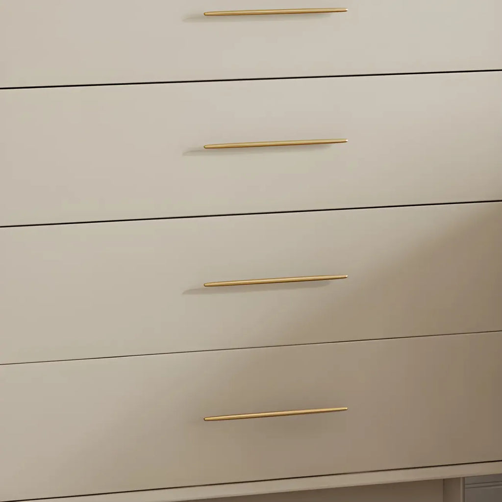 Elegant White Wooden Sideboard with Drawers & Glass Doors
