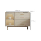Elegant White Wooden Sideboard with Drawers & Glass Doors