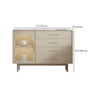 Elegant White Wooden Sideboard with Drawers & Glass Doors