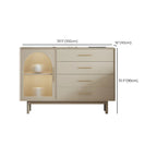 Elegant White Wooden Sideboard with Drawers & Glass Doors