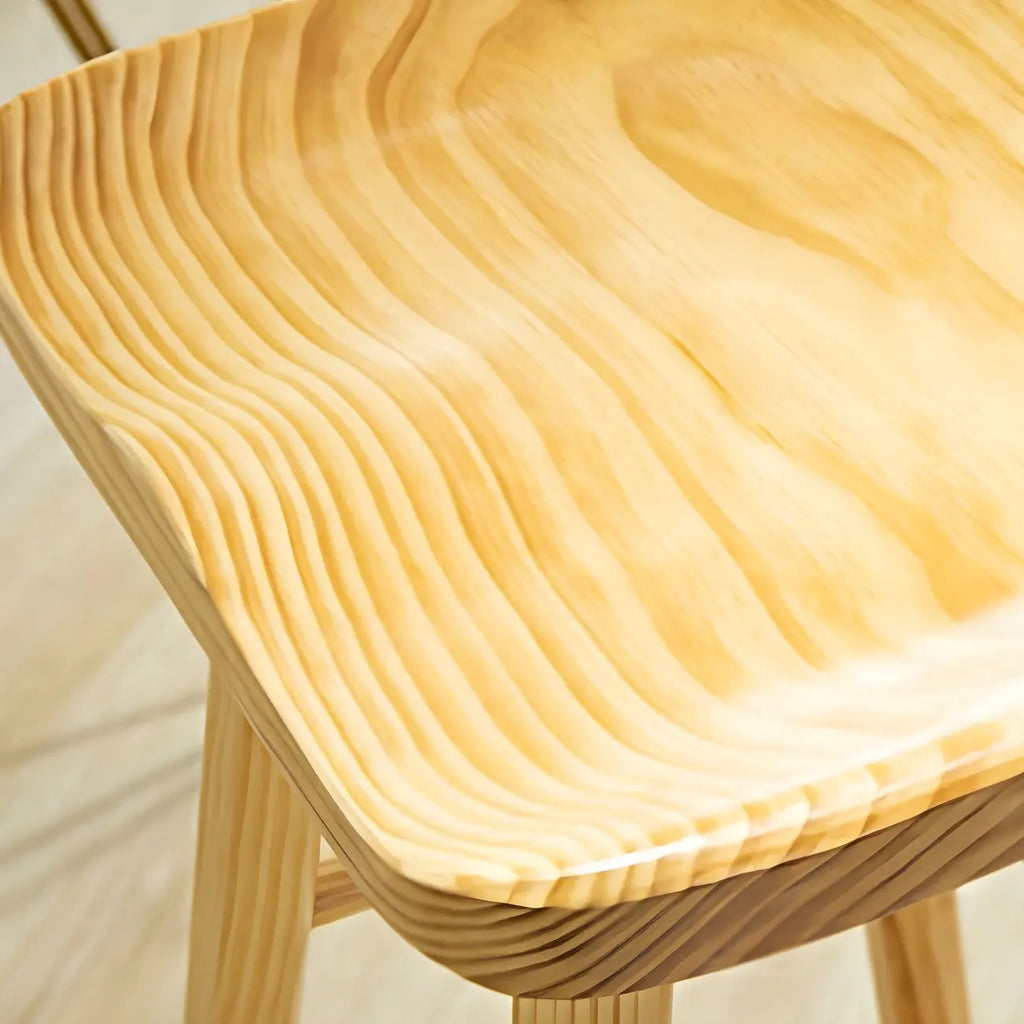 Elegant Long Bar Table with Wooden Stools