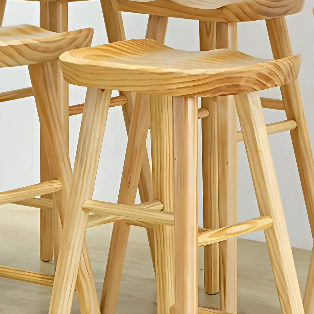 Elegant Long Bar Table with Wooden Stools