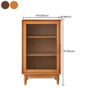 Modern Walnut Sideboard with Glass Doors and Storage