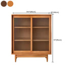 Modern Walnut Sideboard with Glass Doors and Storage