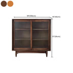 Modern Walnut Sideboard with Glass Doors and Storage