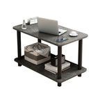 Square White Wood Side Table with Shelf