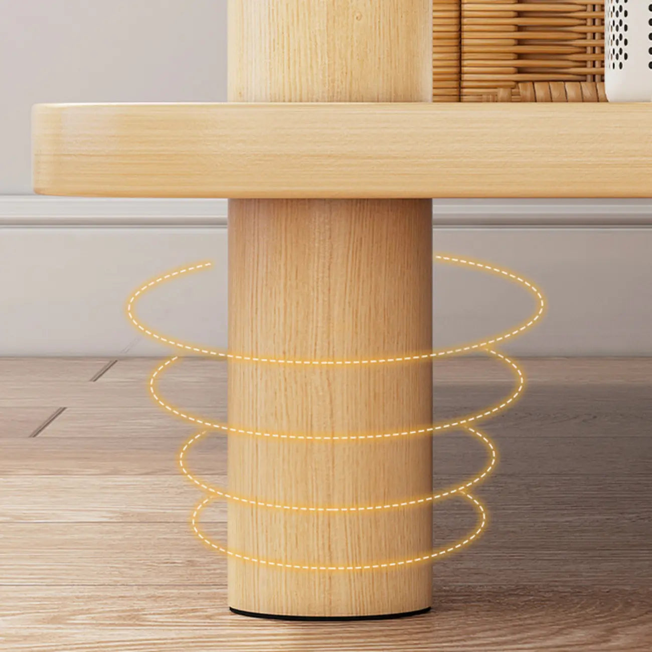 Square White Wood Side Table with Shelf