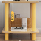 Square White Wood Side Table with Shelf