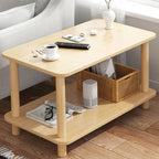 Square White Wood Side Table with Shelf