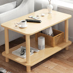 Square White Wood Side Table with Shelf