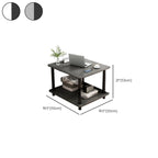 Square White Wood Side Table with Shelf