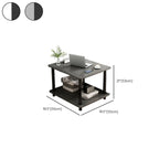 Square White Wood Side Table with Shelf