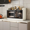 Modern White Wooden Sideboard with Glass Doors for Kitchen
