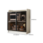 Modern White Wooden Sideboard with Glass Doors for Kitchen