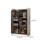 Modern White Wooden Sideboard with Glass Doors for Kitchen
