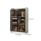 Modern White Wooden Sideboard with Glass Doors for Kitchen