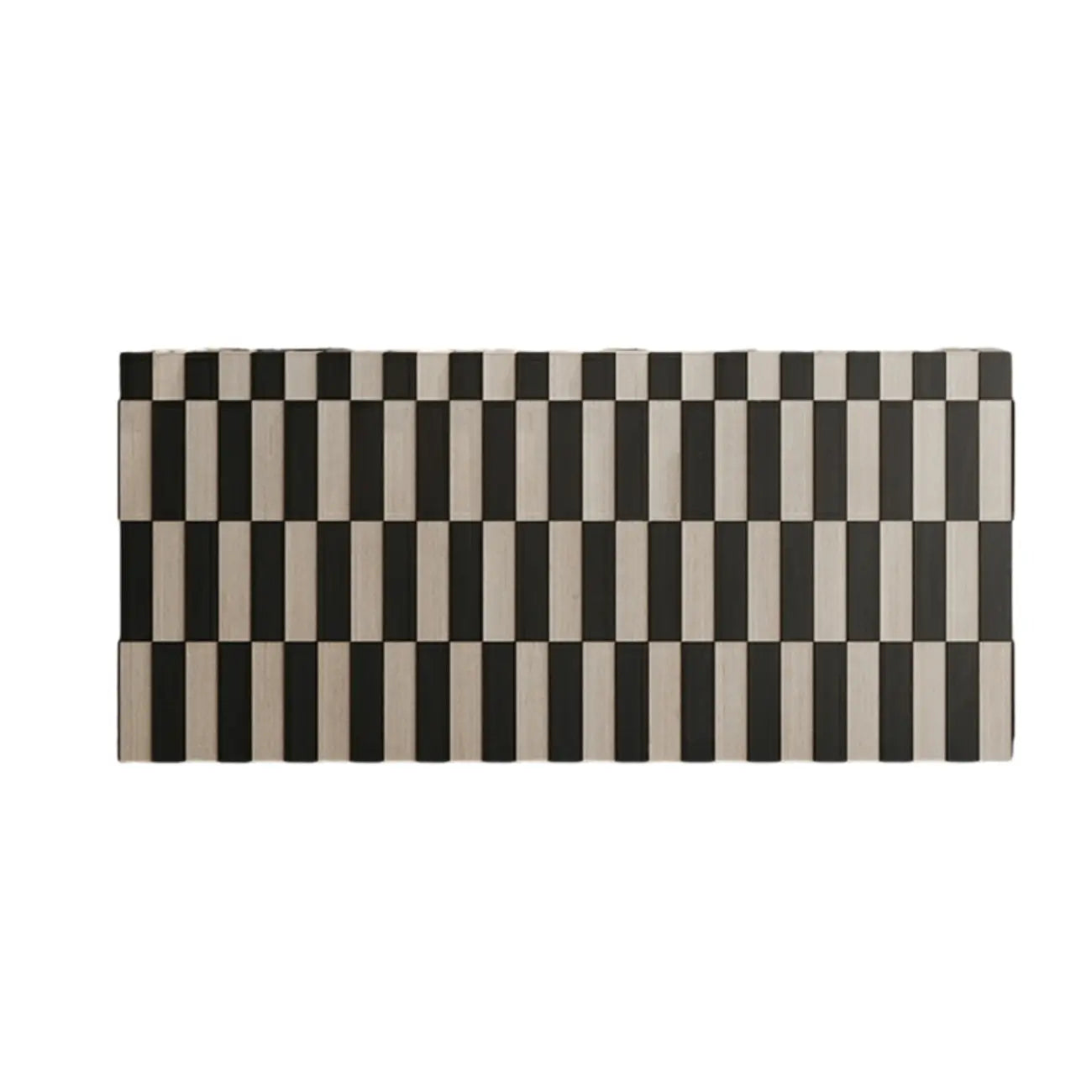 Modern Wooden Sideboard with Storage in Black-White Striped