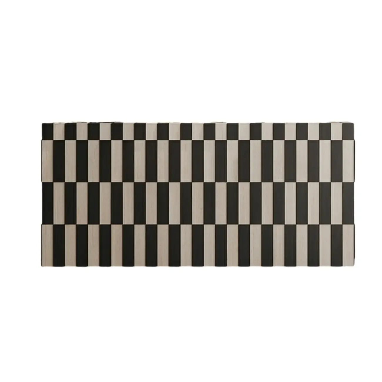 Modern Wooden Sideboard with Storage in Black-White Striped