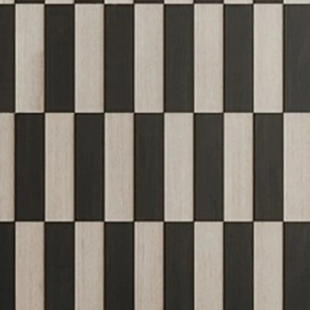Modern Wooden Sideboard with Storage in Black-White Striped