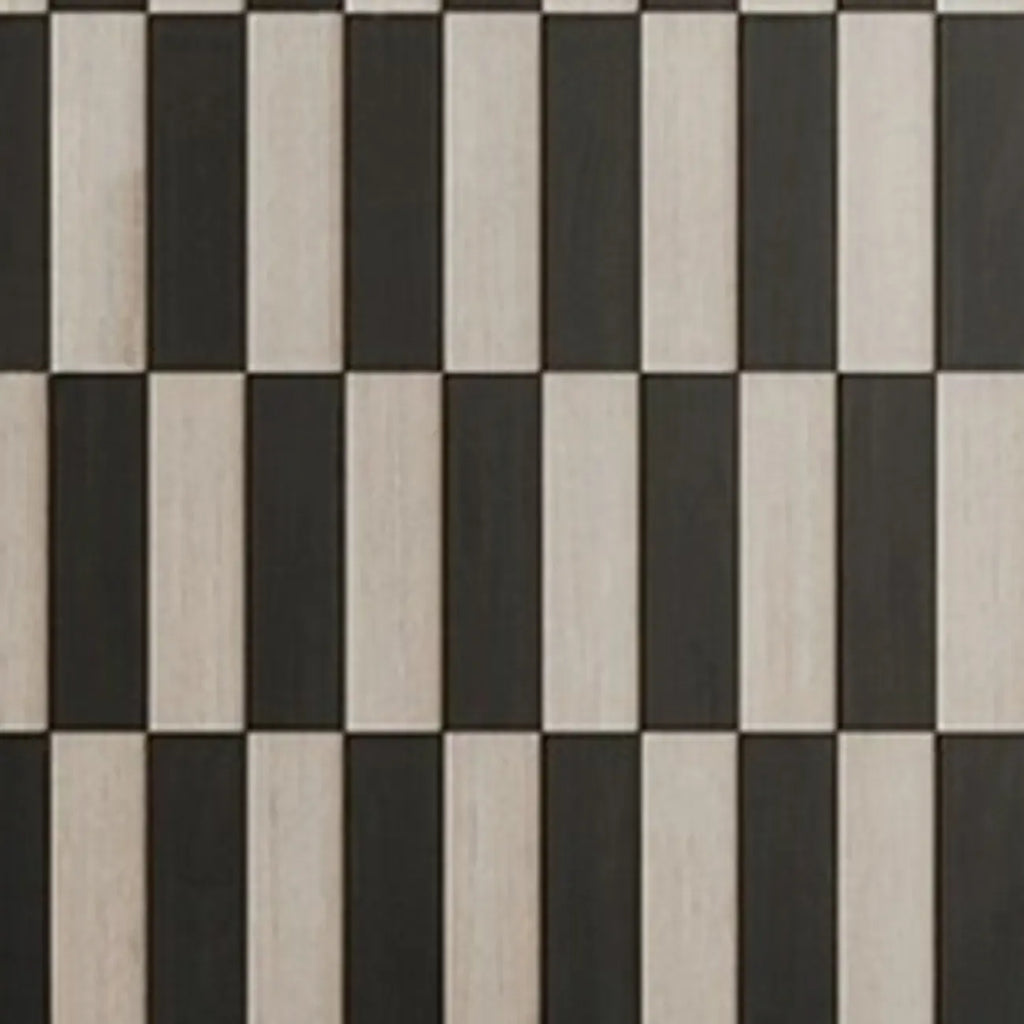Modern Wooden Sideboard with Storage in Black-White Striped