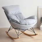 Mid Century Modern Upholstered Rocking Chair with Ottoman