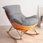 Mid Century Modern Upholstered Rocking Chair with Ottoman