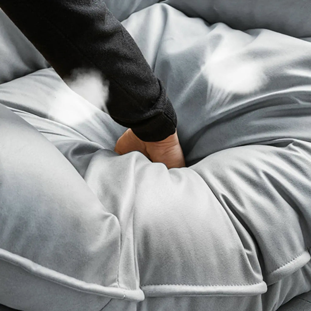 Mid Century Modern Upholstered Rocking Chair with Ottoman