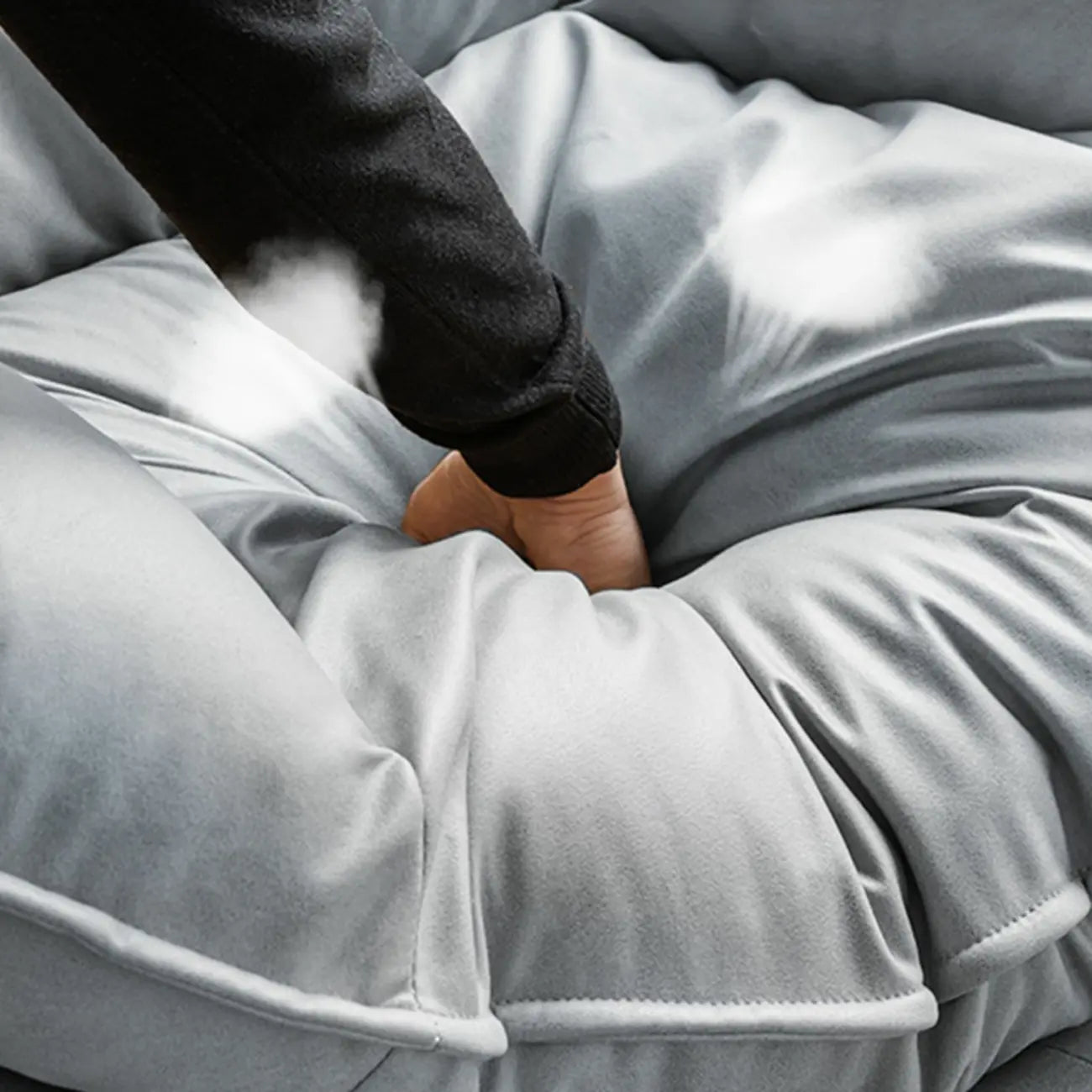 Mid Century Modern Upholstered Rocking Chair with Ottoman