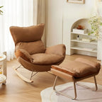 Upholstered Rocking Chair with Optional Ottoman