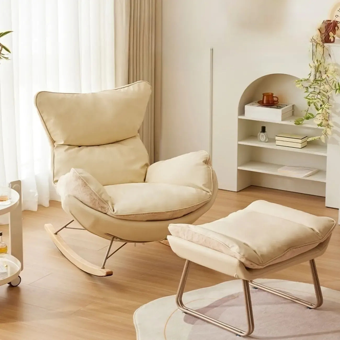 Upholstered Rocking Chair with Optional Ottoman