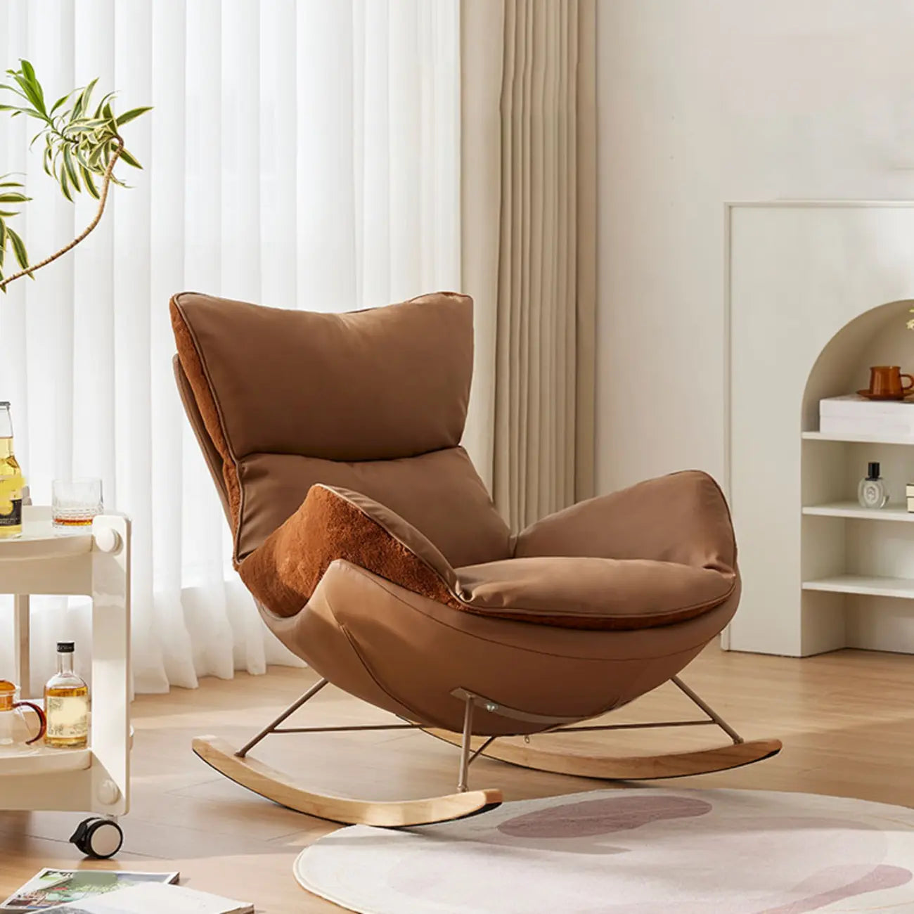 Upholstered Rocking Chair with Optional Ottoman