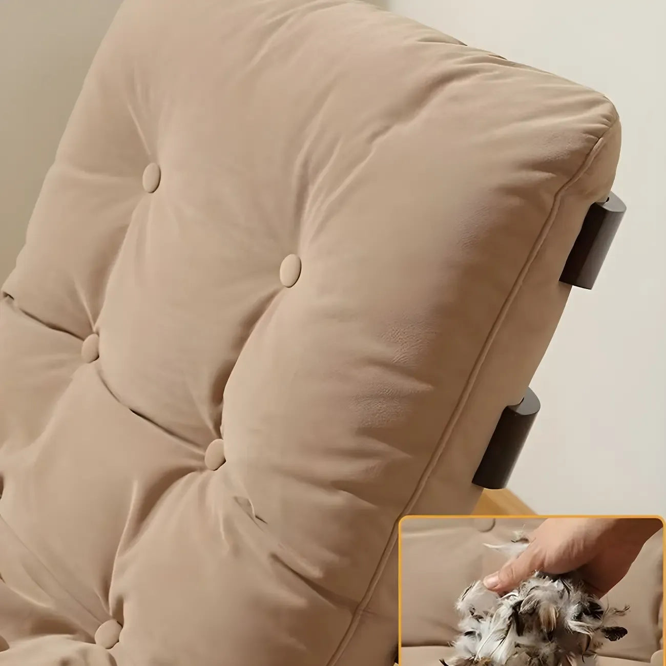 Minimalistic Flannel Cushioned Rocking Chair for Living Room